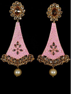 Reverse Ad Earrings With Meenakari Work